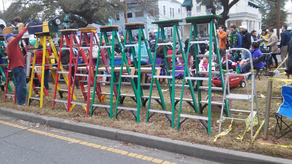 Ladders under six feet from curb